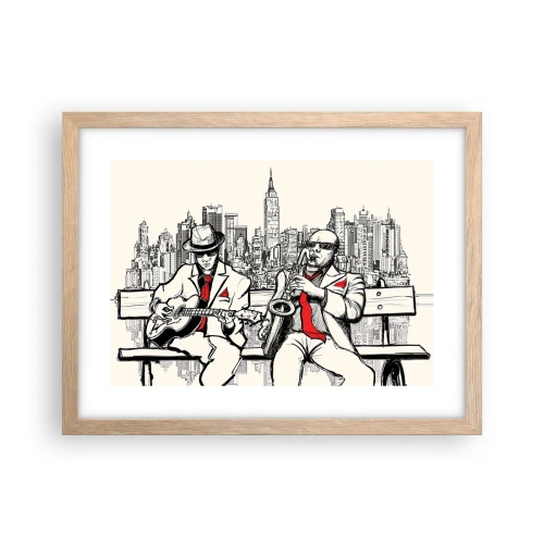 Poster în ramă de stejar deschis - Improvizație la New York - 40x30 cm