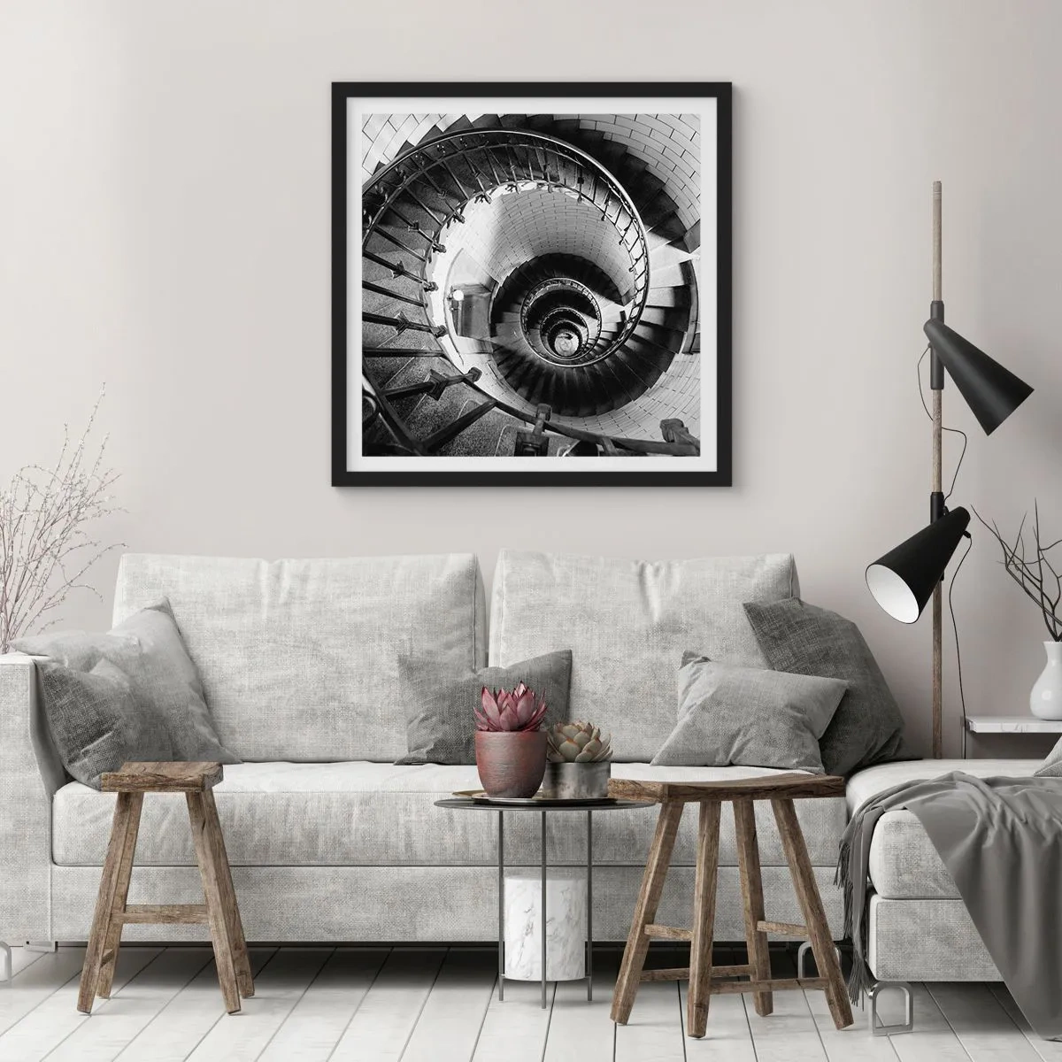 Poster în ramă neagră - Din ce în ce mai sus - 50x50 cm