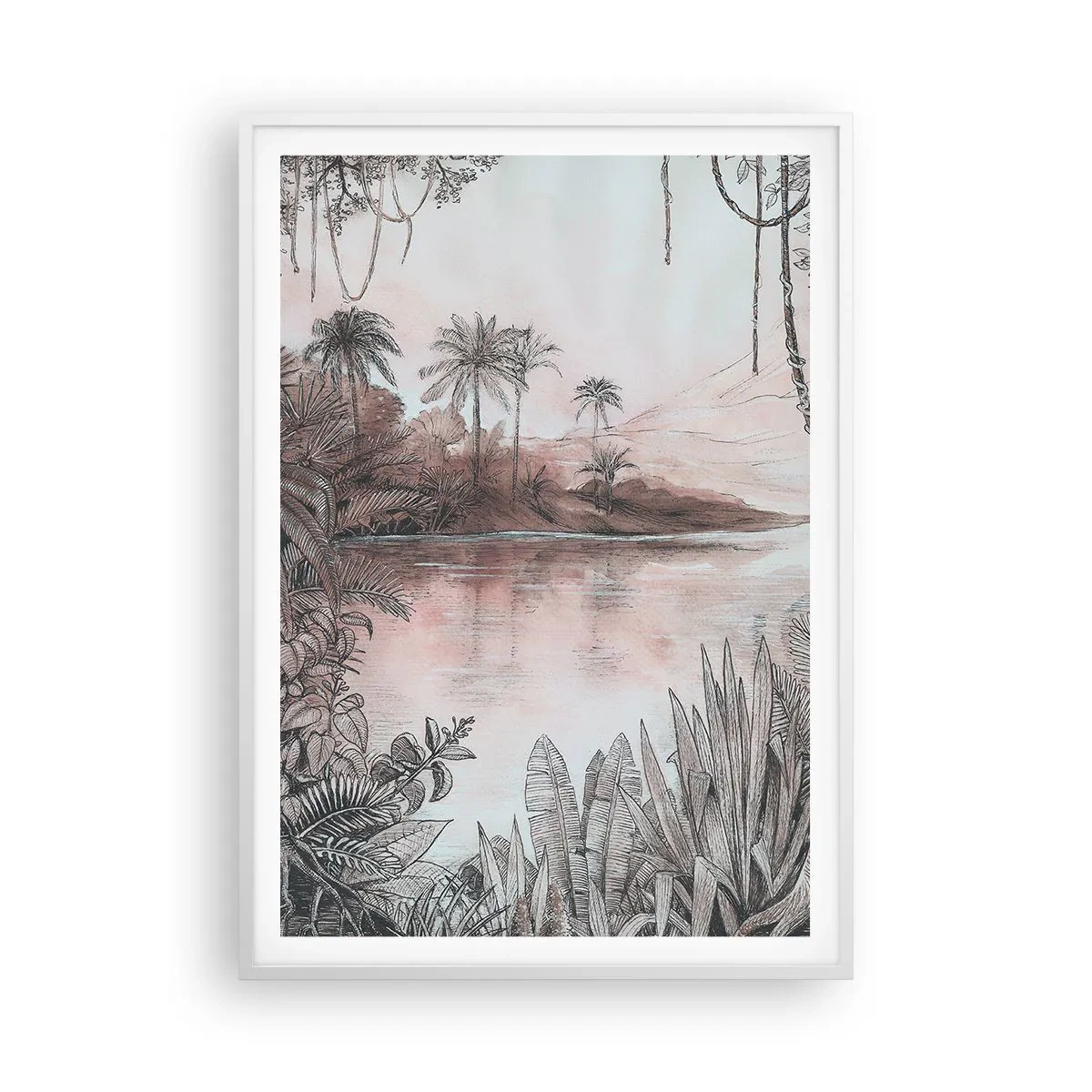 Poster în ramă albă - Jurnalul unui explorator din secolul al XIX-lea - 70x100 cm