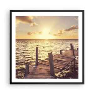 Poster în ramă neagră - Tărâmul de aur al blândeții - 60x60 cm