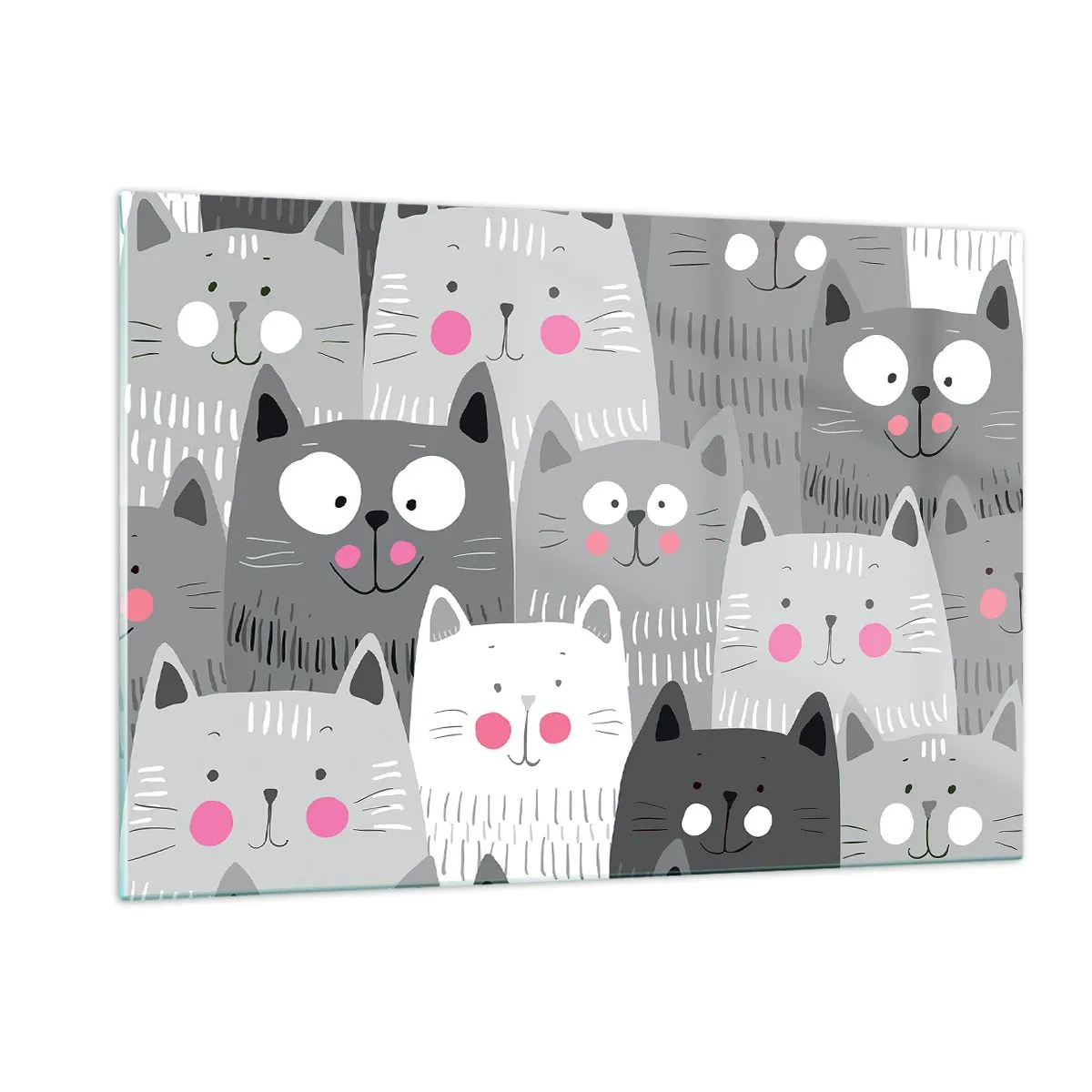 Tablou pe sticlă - Lumea felină - 120x80 cm