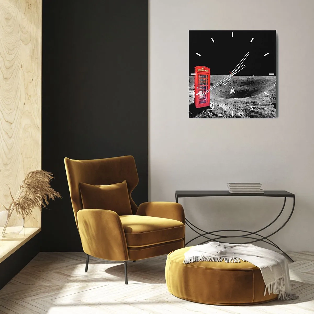 Ceas de perete - Ceas pe sticlă - Glumă cosmică - 30x30 cm