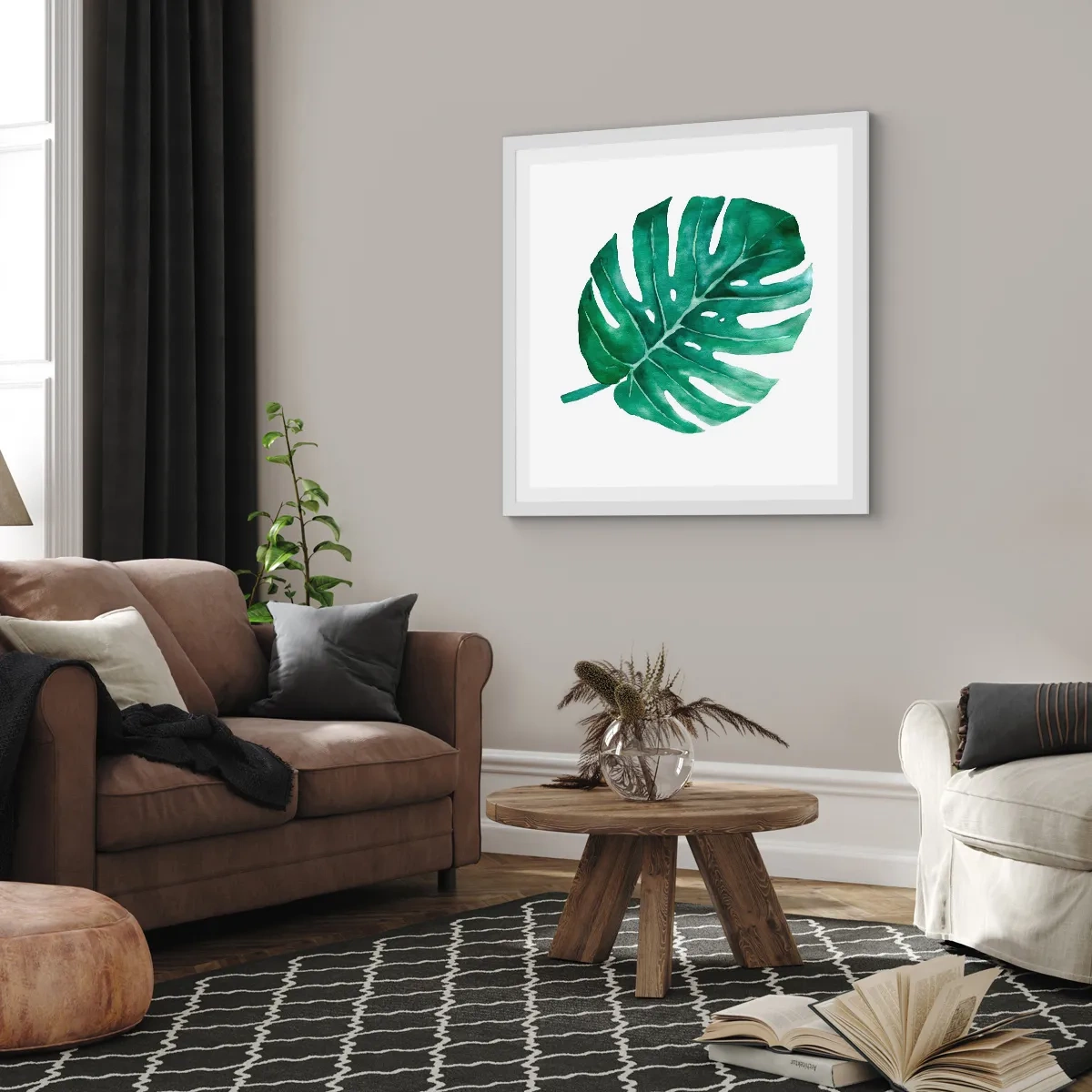 Poster în ramă albă - Conceptul verde - 40x40 cm