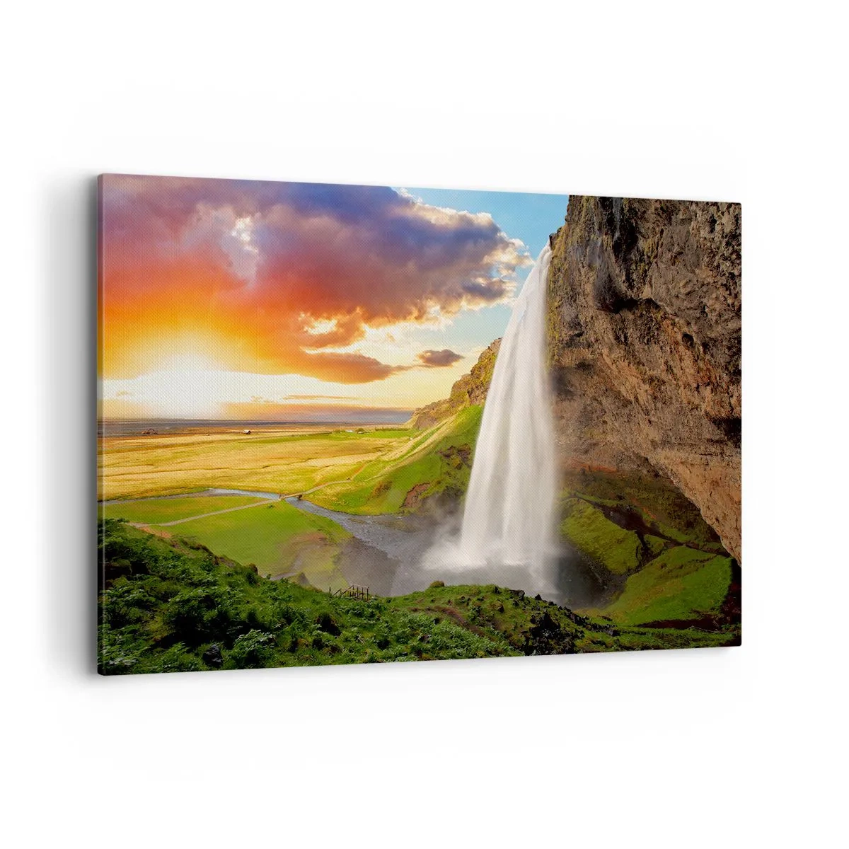Tablou pe pânză - Vara plină de Islanda - 100x70 cm
