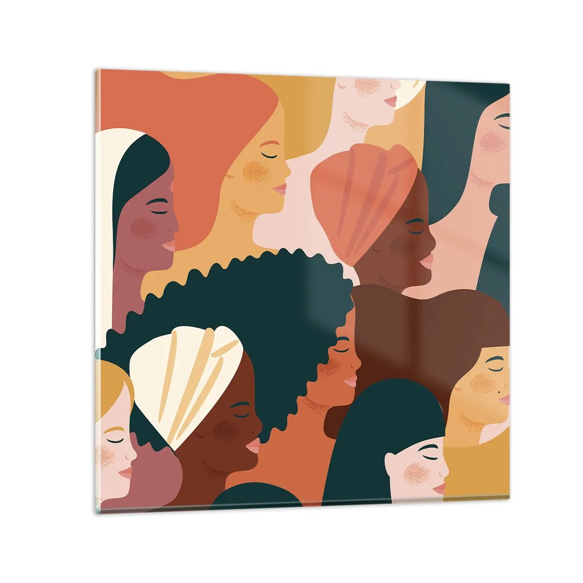 Tablou pe sticlă - Numai feminitate - 60x60 cm