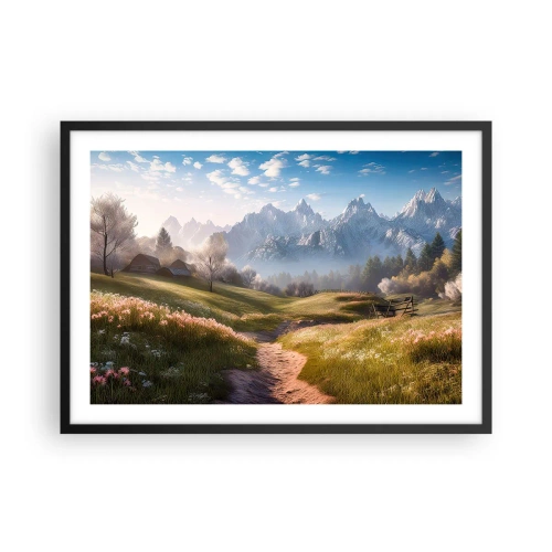 Poster în ramă neagră - Valea idilică - 70x50 cm