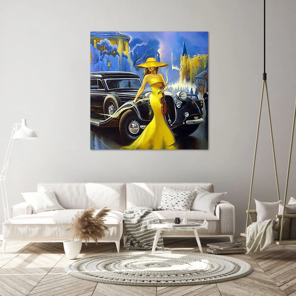 Tablou pe pânză - Nocturne pentru vioară și dragoste - 40x40 cm