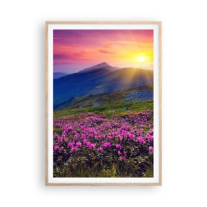 Poster în ramă de stejar deschis - ... Și peste tot în jur se simte un miros de jneapăn și parfum de ierburi... - 70x100 cm