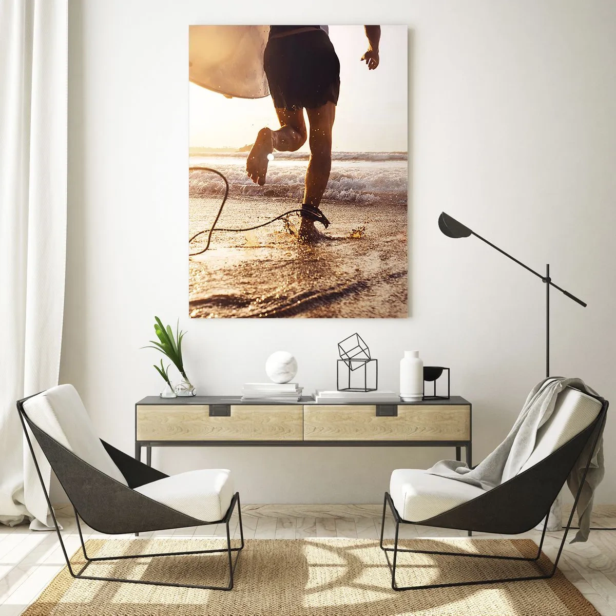 Tablou pe sticlă - Pentru a întâmpina valul - 50x70 cm