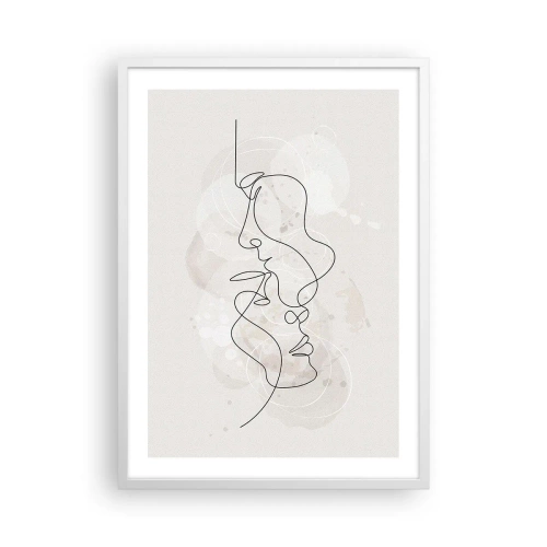 Poster în ramă albă - Încurcați într-o îmbrățișare - 50x70 cm