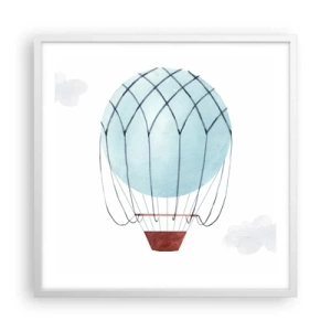 Poster în ramă albă - Complet în nori - 60x60 cm