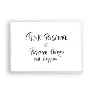 Poster în ramă albă - Cum să trăim bine? - 100x70 cm