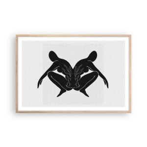 Poster în ramă de stejar deschis - Suflet comun - 91x61 cm