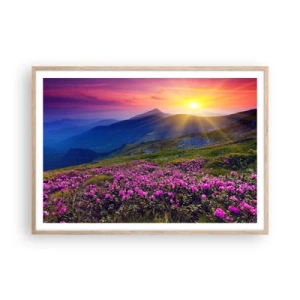 Poster în ramă de stejar deschis - ... Și peste tot în jur se simte un miros de jneapăn și parfum de ierburi... - 100x70 cm