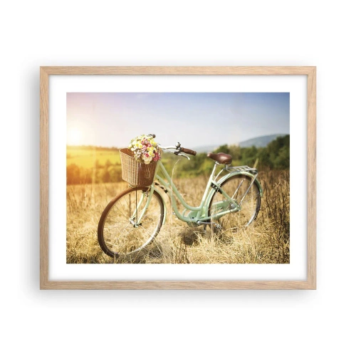 Poster în ramă de stejar deschis - Mă odihnesc aici un pic - 50x40 cm