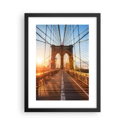 Poster în ramă neagră - Pe podul de aur - 30x40 cm