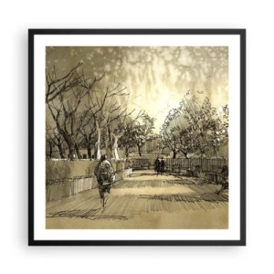 Poster în ramă neagră - Un moment reținut cu pene - 60x60 cm