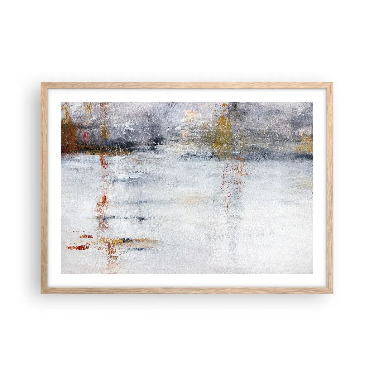 Poster în ramă de stejar deschis - În spatele cortinei de aer - 70x50 cm
