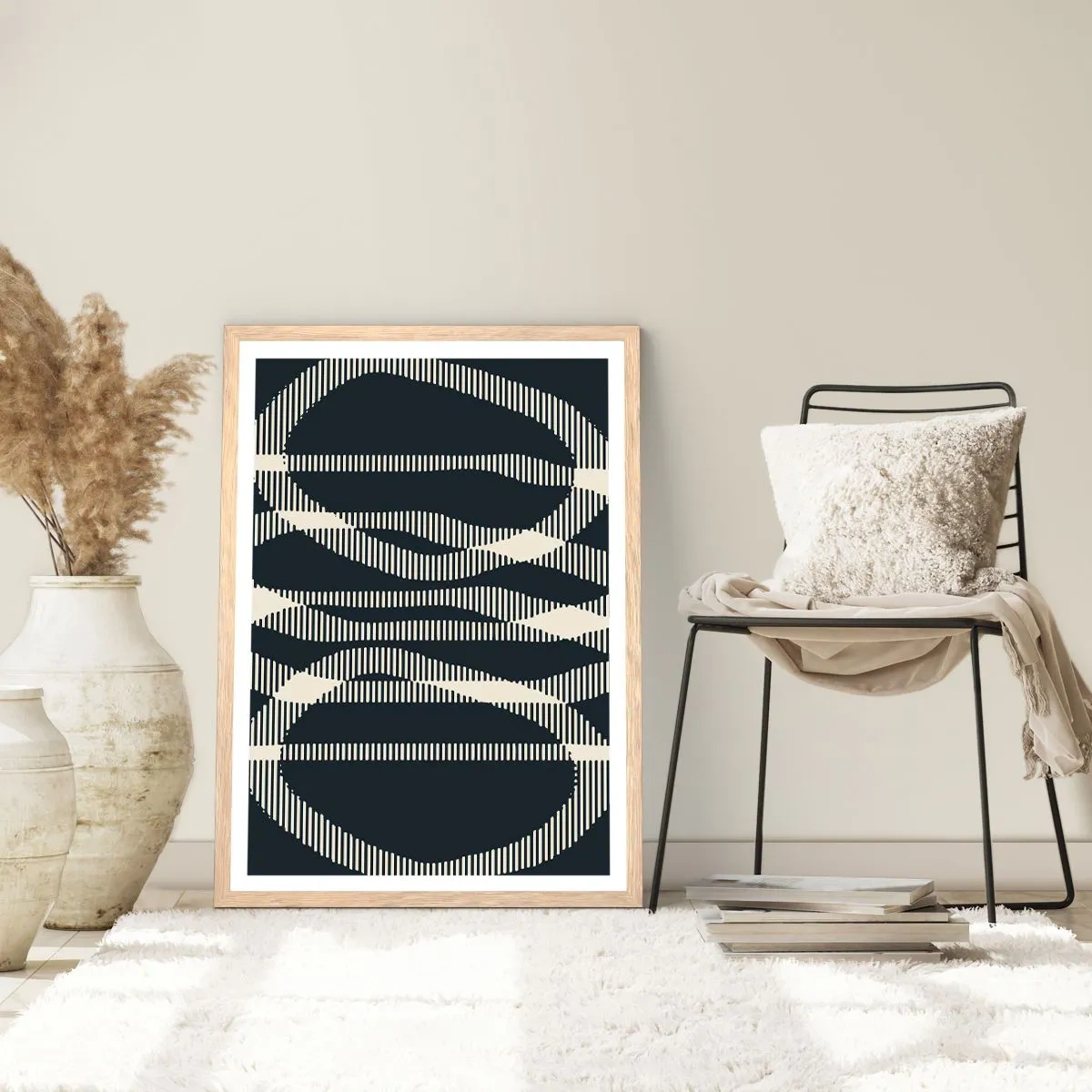 Poster în ramă de stejar deschis - Încercare de străpungere a întunericului - 50x70 cm