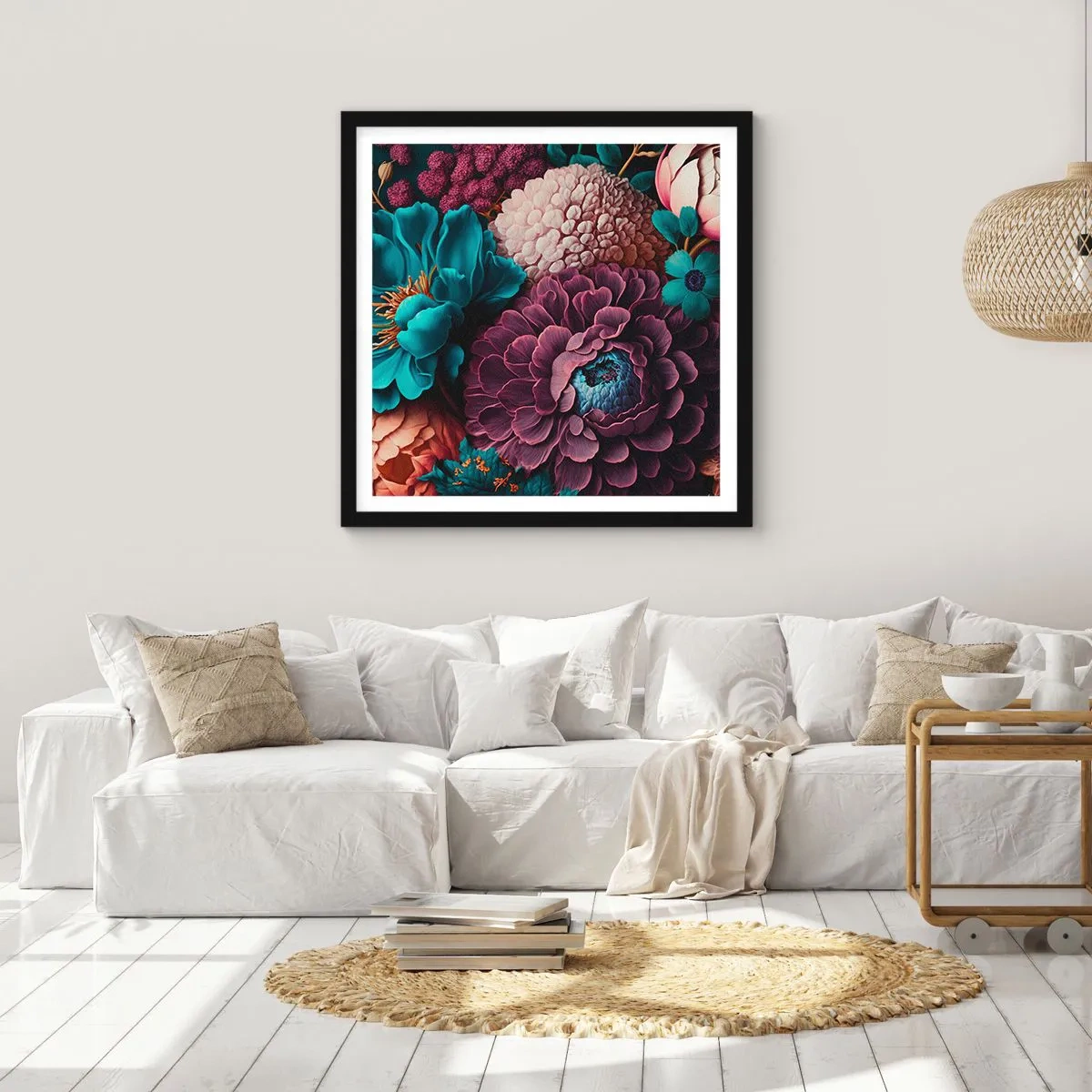 Poster în ramă neagră - Natura în abundență - 30x30 cm