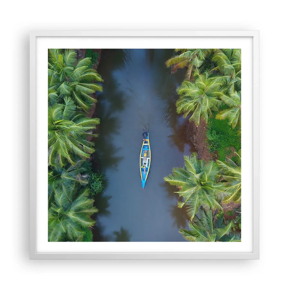 Poster în ramă albă - Pe traseul tropical - 60x60 cm