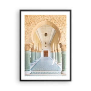 Poster în ramă neagră - Fotografie a unui coridor arcade decorat în stil oriental - 50x70cm - Din poveștile Seherezadei - Decorațiune modernă pentru perete pentru living și dormitor ARTTOR