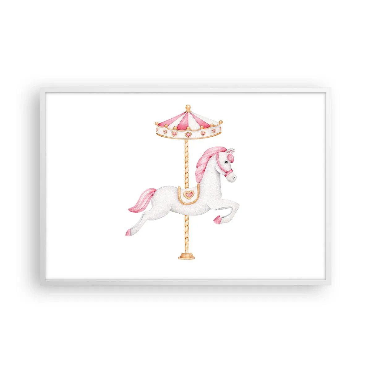 Poster în ramă albă - A pornit la cursă - 91x61 cm