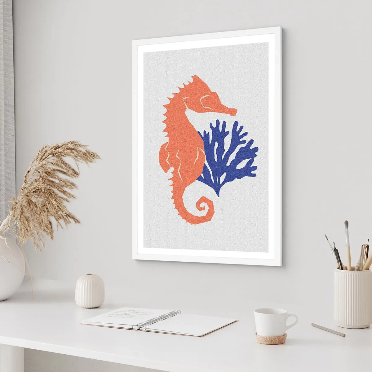 Poster în ramă albă - Pe o pajiște subacvatică - 50x70 cm