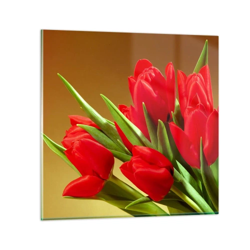 Tablou pe sticlă - O explozie de bucurie de primăvară - 30x30 cm