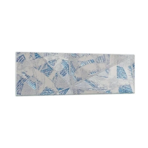 Tablou pe sticlă - Într-un labirint de gri-albastru - 160x50 cm