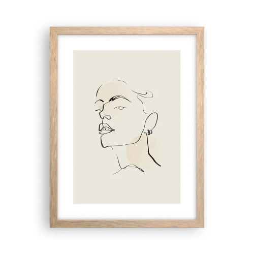 Poster în ramă de stejar deschis - O privire mândră - 30x40 cm