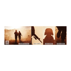 Mostră tapet autocolant Deluxe Sticker - Call of Duty - Soldat, Puşcă, Militar - 100x30 cm