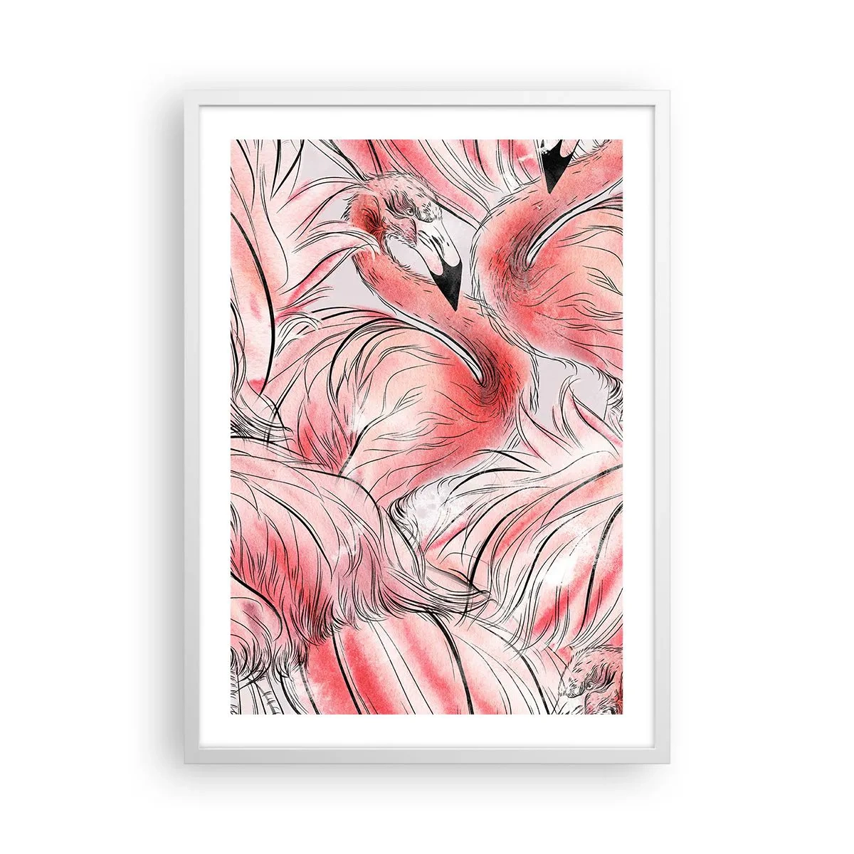 Poster în ramă albă - Corpul de balet al păsărilor - 50x70 cm