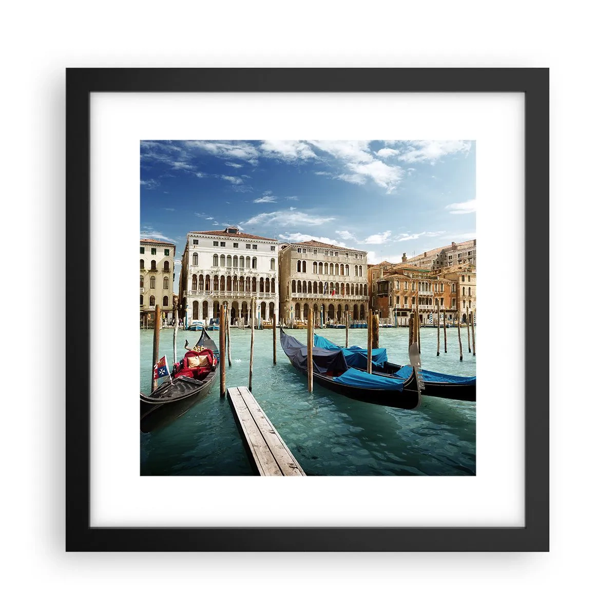 Poster în ramă neagră - Palate în albastru - 30x30 cm