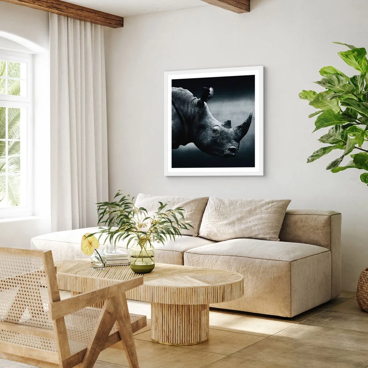 Poster în ramă albă - Profil drept - 40x40 cm