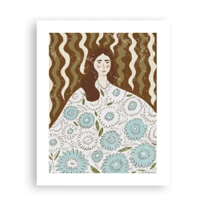 Poster - Portret în rochie înflorată - 40x50 cm