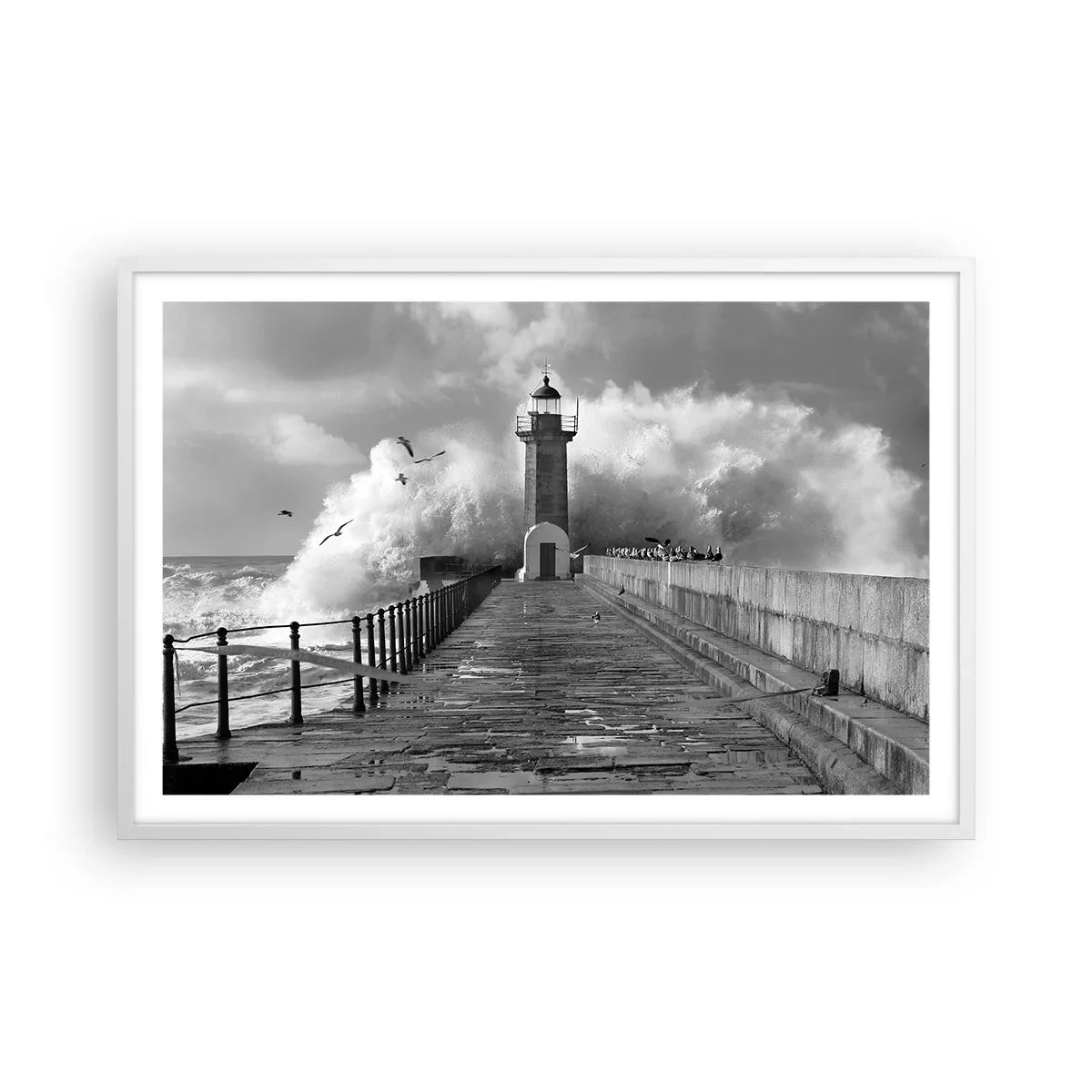 Poster în ramă albă - Fără frică  - 91x61 cm