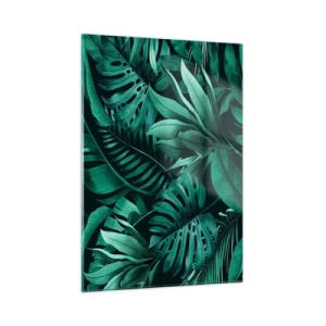 Tablou pe sticlă - Profunzimea verdelui tropical - 50x70 cm