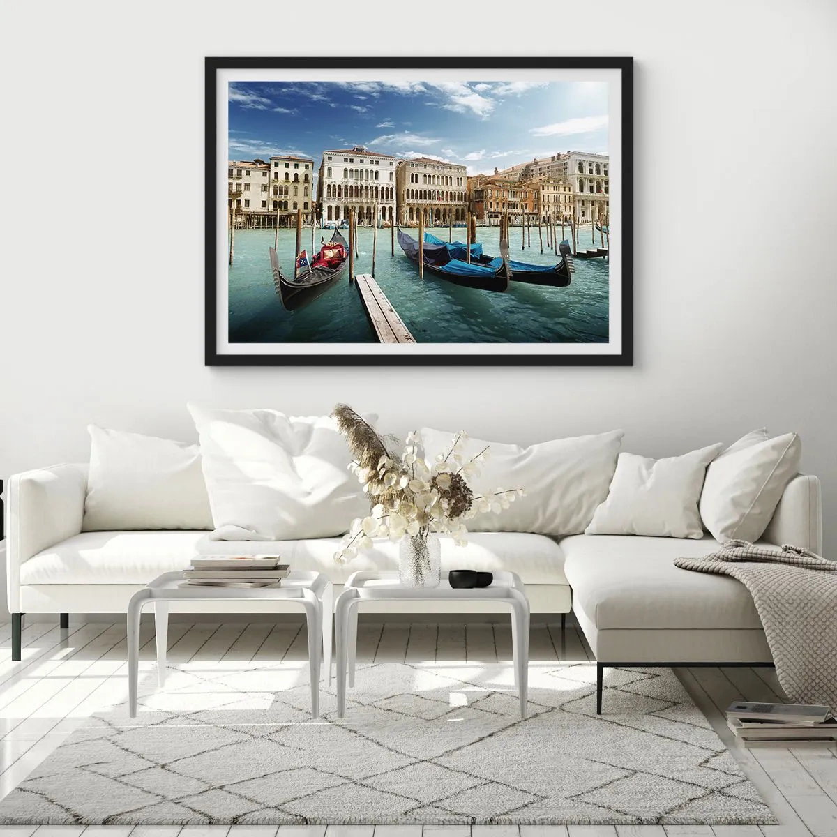 Poster în ramă neagră - Palate în albastru - 91x61 cm