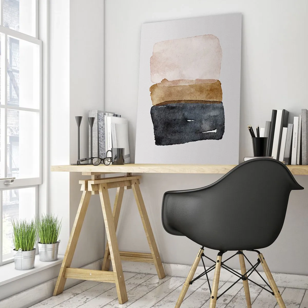 Tablou pe sticlă - Compoziția culorilor pământului - 50x70 cm