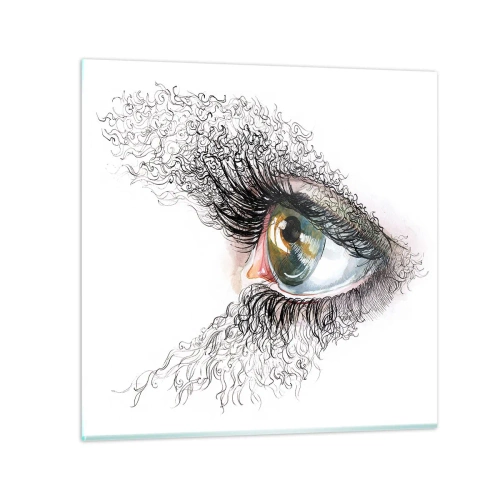 Tablou pe sticlă - Privește direct în suflet - 40x40 cm