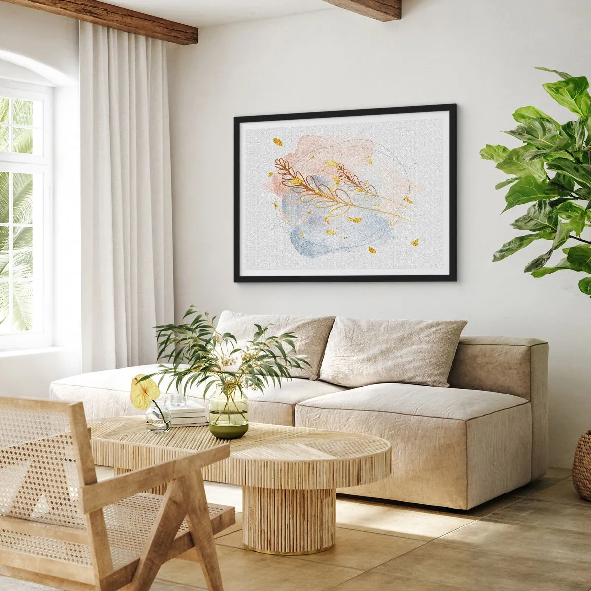 Poster în ramă neagră - Suflul de aur - 91x61 cm