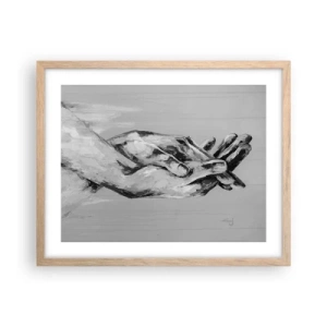 Poster în ramă de stejar deschis - Începutul... - 50x40 cm