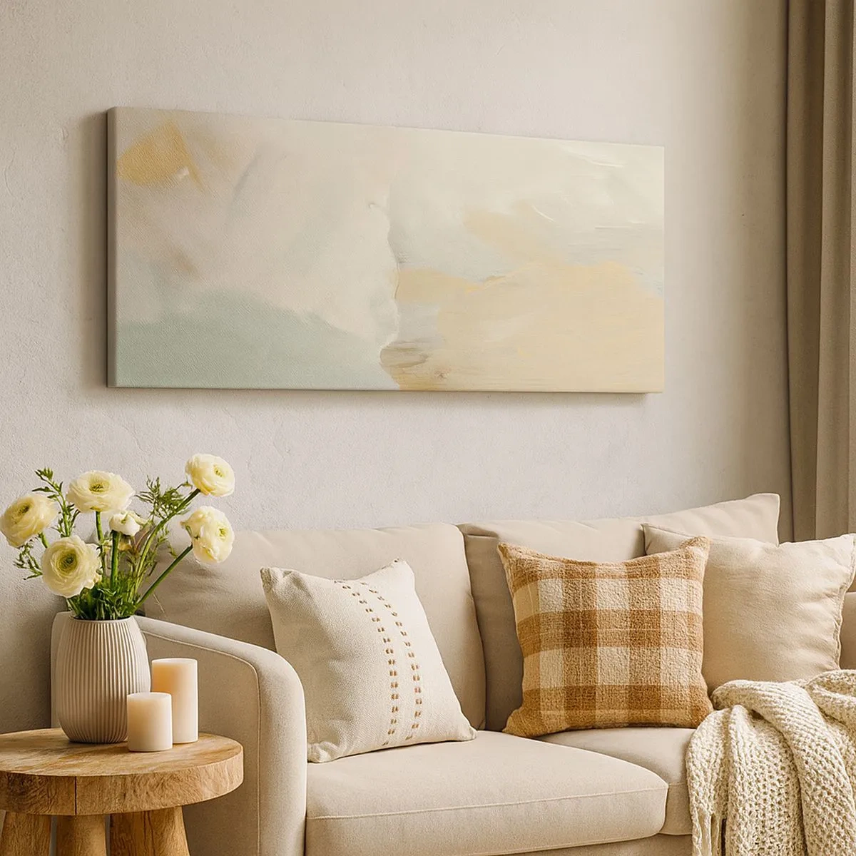 Tablou pe pânză - Abstracție - lumea blândeții - 100x40 cm