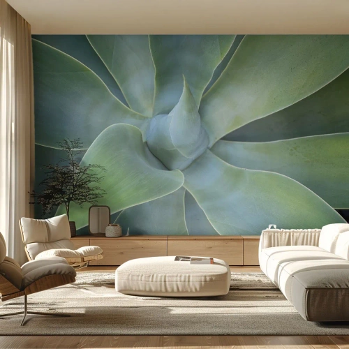 Tapet Standard Eco - Nașterea verdeții - Suculent, Agavă, Botanică - 350x256 cm