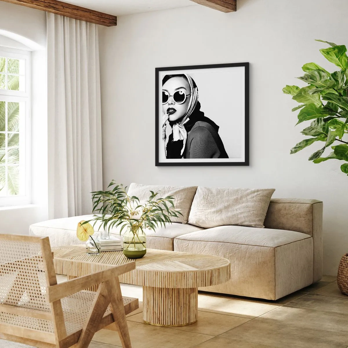 Poster în ramă neagră - Salutări din anii `60. - 30x30 cm