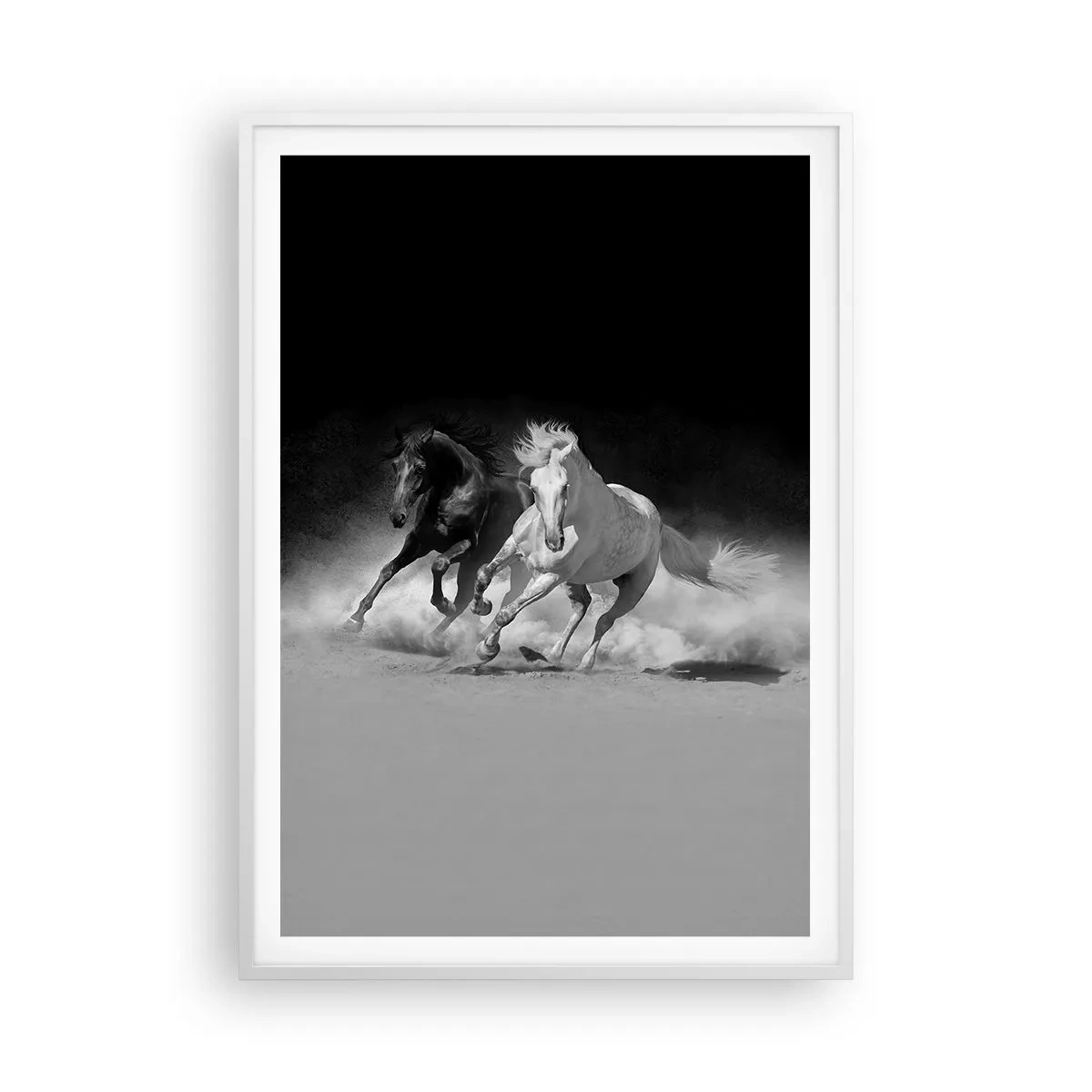 Poster în ramă albă - Galopul libertății - 70x100 cm