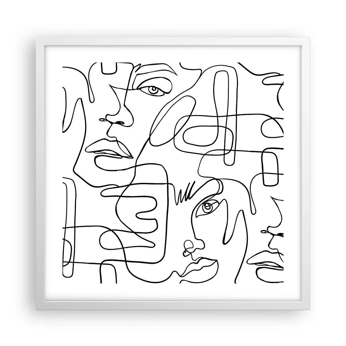 Poster în ramă albă - Într-o încurcătură de emoții - 50x50 cm