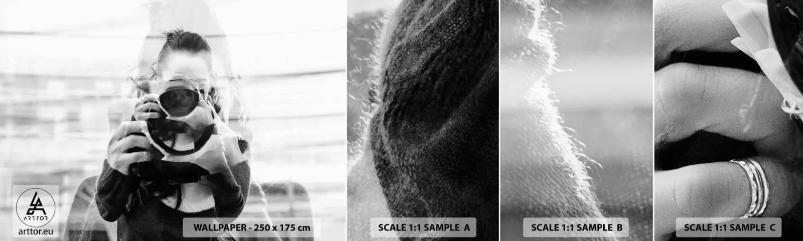 Mostră tapet autocolant Deluxe Sticker - Creator și material - Abstracția, Fotograf, Femeie - 100x30 cm