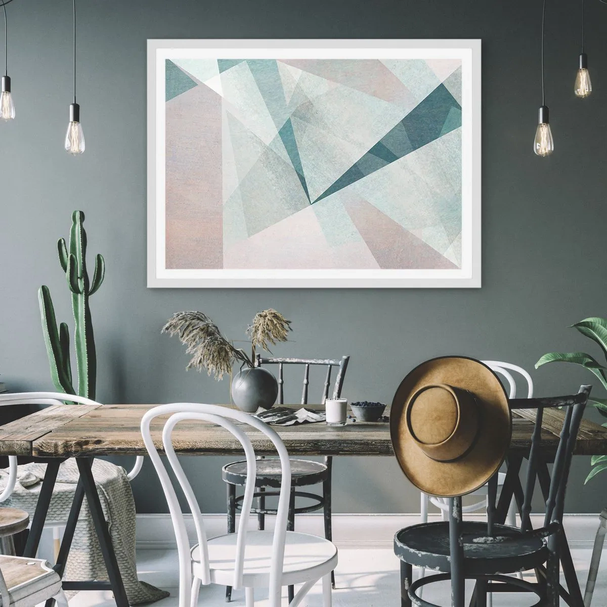 Poster în ramă albă - Calm și totuși dinamic - 50x40 cm